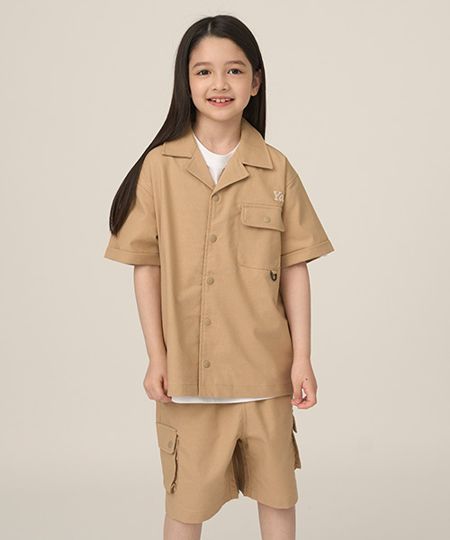 [예일키즈] 린넨 우븐 셔츠 상하세트 A5M005_베이지 130